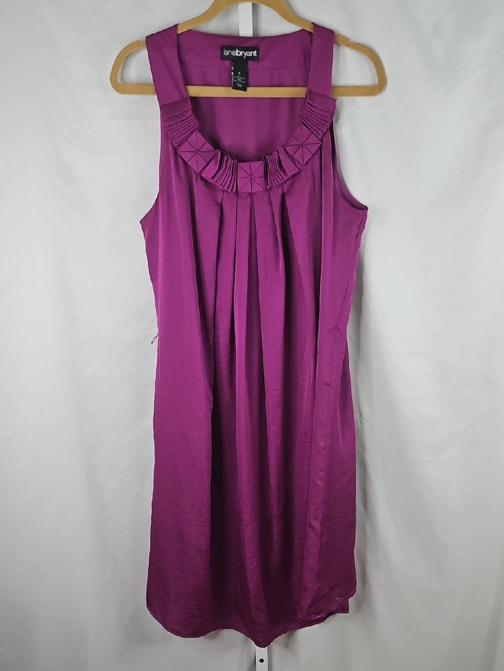 Lane Bryant Magenta Pleated Midi Dress - Picture 8 of 8